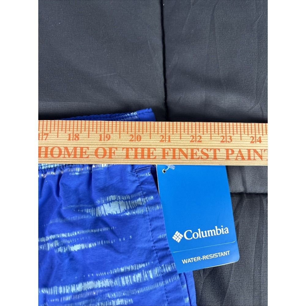 Columbia Flatwater Run Swim Shorts XL Blue Print 8inch Inseam Belt - Picture 9 of 10